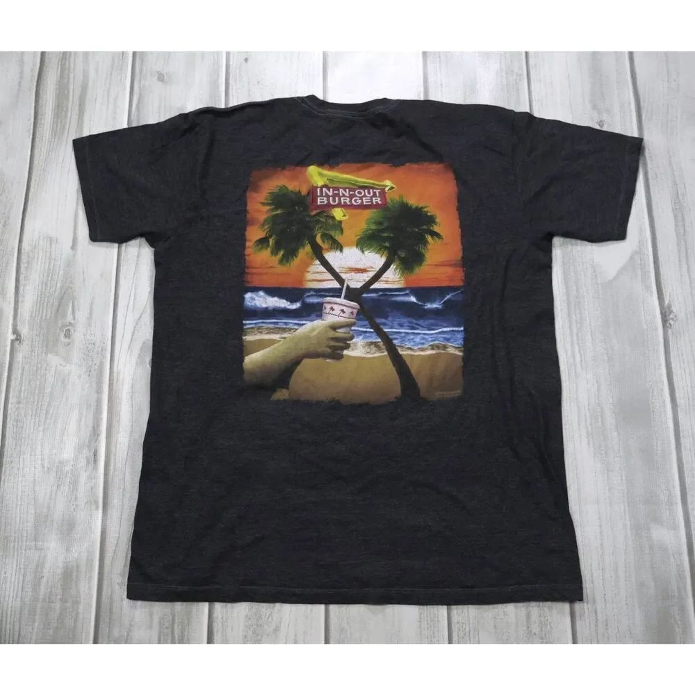 In-N-Out Burger Texas Fandom 2015 Heather Grey Short Sleeve Tshirt Men's Size XL